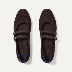 The Double Buckle Mary Jane - Chocolate Mesh